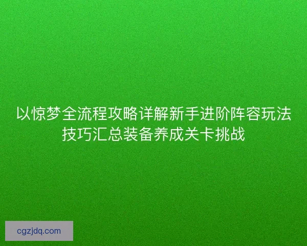 以惊梦全流程攻略详解新手进阶阵容玩法技巧汇总装备养成关卡挑战