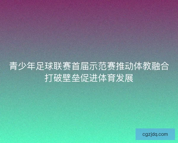 青少年足球联赛首届示范赛推动体教融合打破壁垒促进体育发展